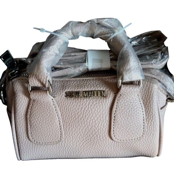 Steve Madden Pink Mini Crossbody Bag with Pom-Pom Dangle Purse - Picture 2 of 3